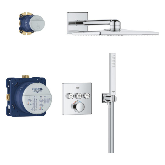 Додаткове фото - Душова система прихованого монтажу термостатична Grohe QuickFix Precision SmartControl Cube 34875000 