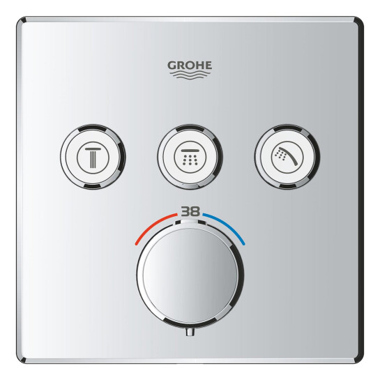 Додаткове фото - Душова система прихованого монтажу термостатична Grohe QuickFix Precision SmartControl Cube 34875000 