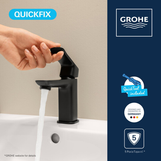 Додаткове фото - Змішувач для раковини Grohe QuickFix Dice S-Size 1018562430 з донним клапаном