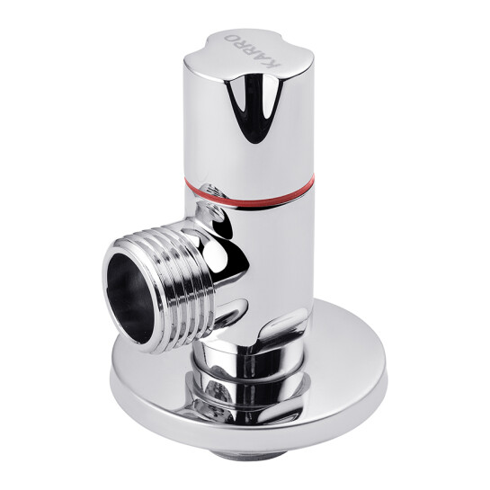 Головне фото - Кран приладовий для підключення Karro 1/2"х1/2" ЗЗ хромований KR-3112