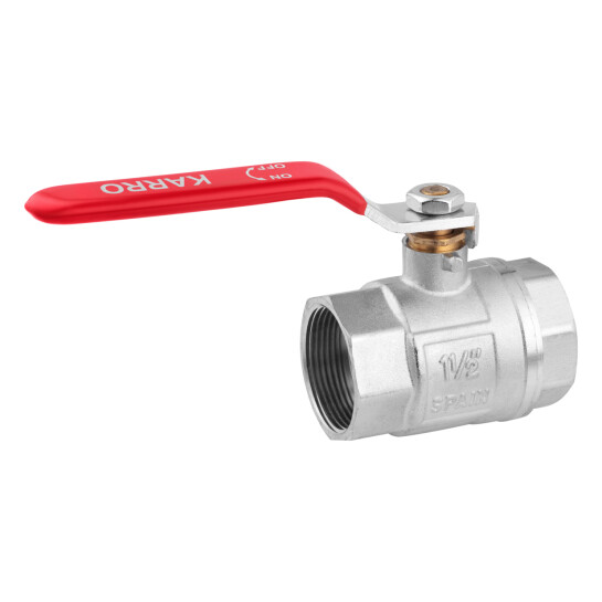 Додаткове фото - Кран кульовий Karro "Standart+" 1 1/2" ВВ PN40 ручка, нікельований