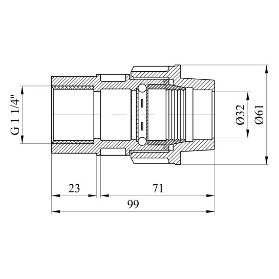 Додаткове фото - Муфта ПЕ SantehPlast 32х1 1/4" РВ
