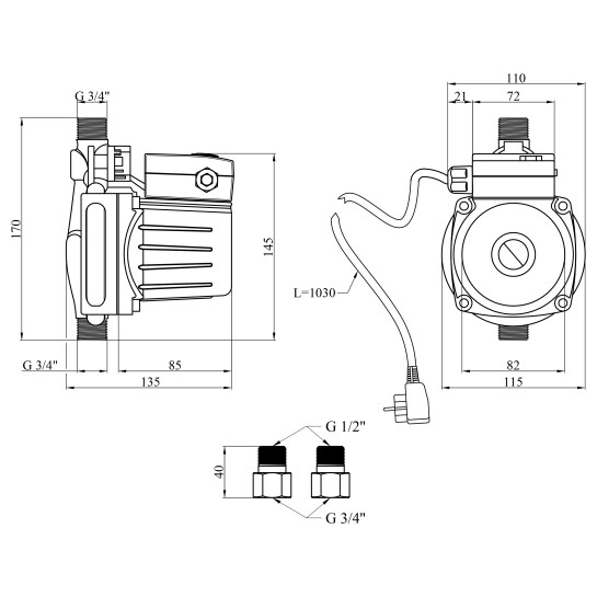 Додаткове фото - Насос для підвищення тиску Forwater UPA 15-130-Z