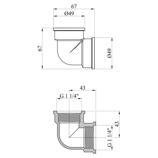 Додаткове фото - Кутник Karro 1 1/4" ВВ нікельований