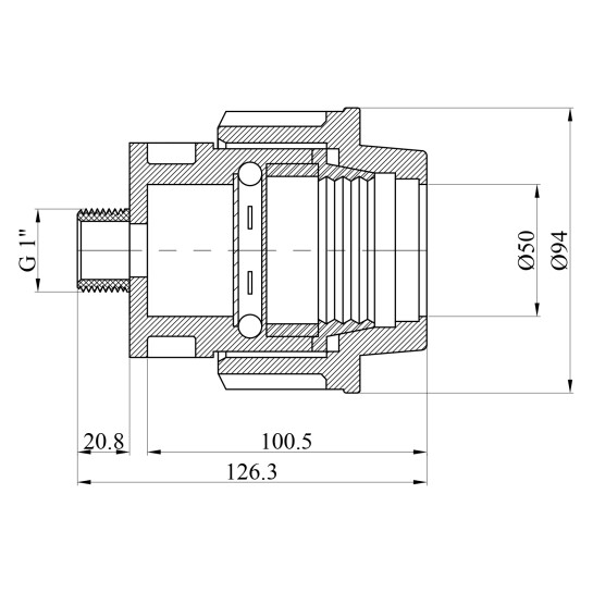 Додаткове фото - Муфта ПЕ STR 50х1" РЗ