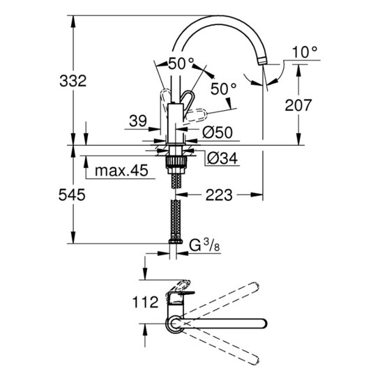 Додаткове фото - Змішувач для кухні Grohe Start Flow 31555001