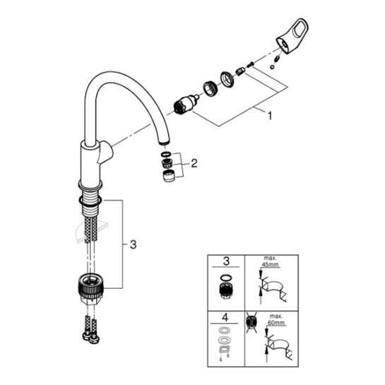 Додаткове фото - Змішувач для кухні Grohe Start Flow 31555001