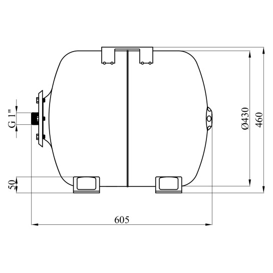 Додаткове фото - Гідроакумулятор Grandwater горизонтальний 80 л