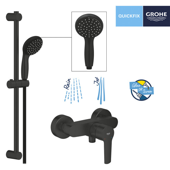 Додаткове фото - Змішувач для душу Grohe QuickFix Start Black UA30330801