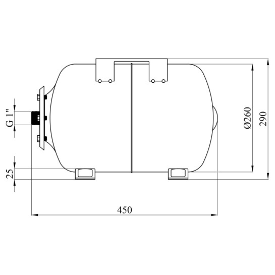 Додаткове фото - Гідроакумулятор горизонтальний Forwater 24 л