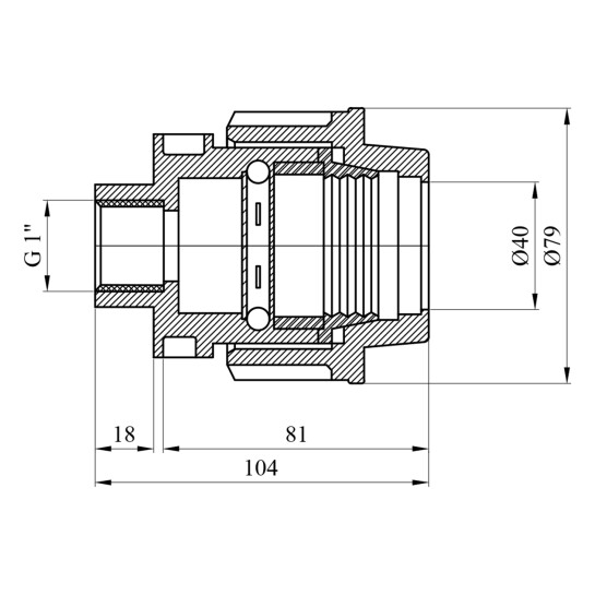 Додаткове фото - Муфта ПЕ SantehPlast 40х1" РВ
