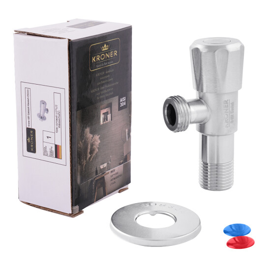 Додаткове фото - Кран приладовий Kroner KRP Edelstahl Klassisch - ESG101 1/2"х1/2" ЗЗ