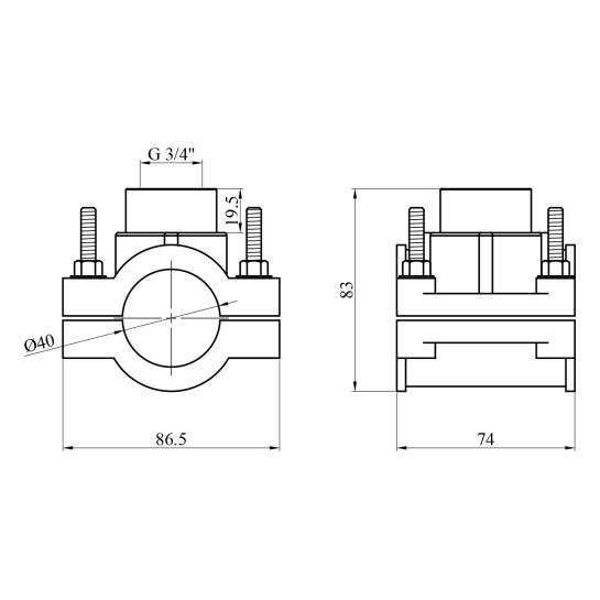Додаткове фото - Врізка ПЕ STR 40х3/4"