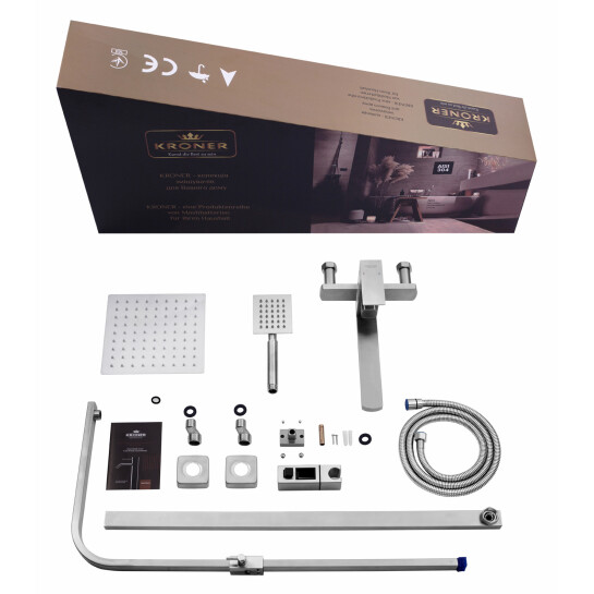 Додаткове фото - Душова система Kroner KRP Edelstahl Kubus - ESG067