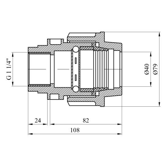 Додаткове фото - Муфта ПЕ SantehPlast 40х1 1/4" РВ