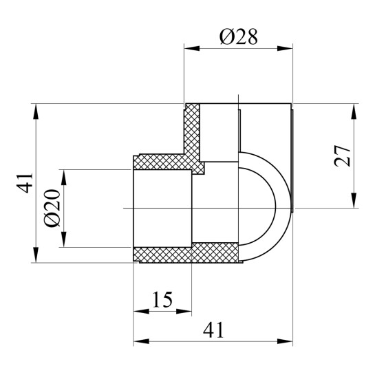 Додаткове фото - Трійник кутовий PPR GrandiTherm 20х20х20 мм