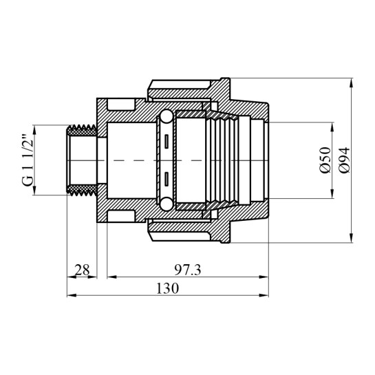 Додаткове фото - Муфта ПЕ STR 50х1 1/2" РЗ