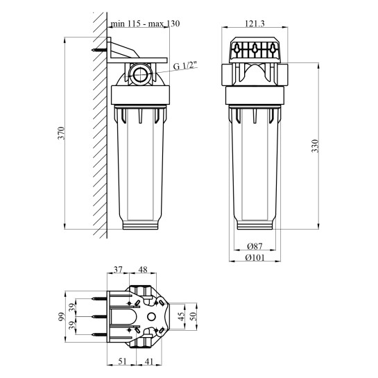 Додаткове фото - Фільтр магістральний в зборі Titan HT10-1/2"