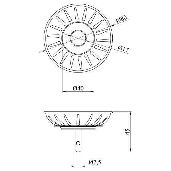 Додаткове фото - Сітка сифона (клапан) для мийки Kroner KRP Siphonkorb - 015