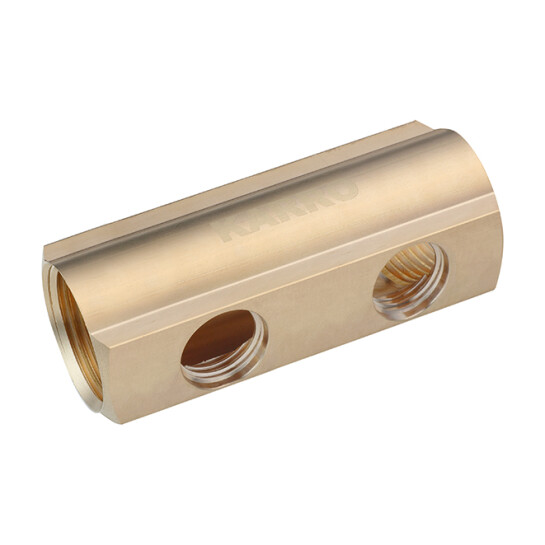 Колектори для теплої підлоги Колектор балка Karro на 2 виходи 1"x1/2" РВ латунний KR-2001