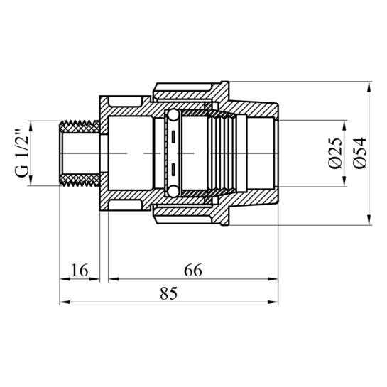 Додаткове фото - Муфта ПЕ SantehPlast 25x1/2" РЗ