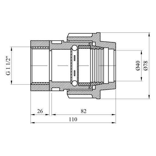 Додаткове фото - Муфта ПЕ SantehPlast 40х1 1/2" РВ