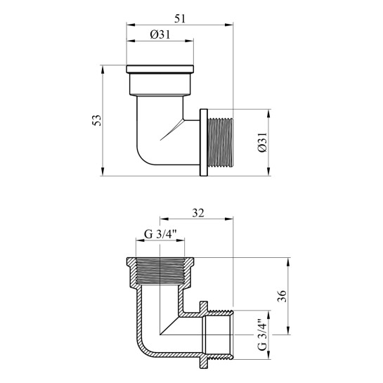 Додаткове фото - Кутник посилений LexLine 3/4" ВЗ латунний УК0120-В