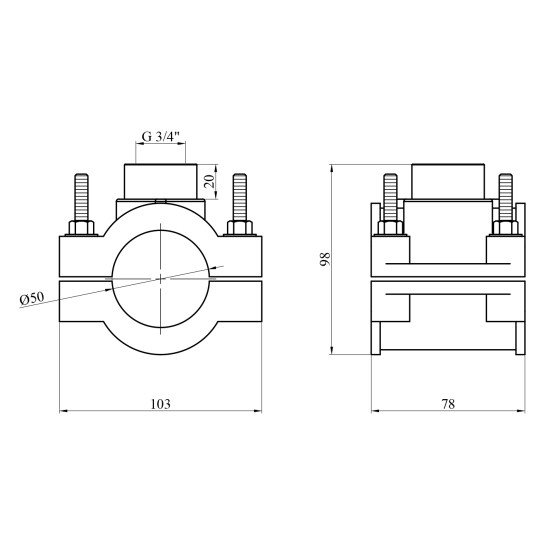 Додаткове фото - Врізка ПЕ STR 50х3/4"