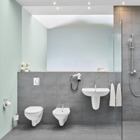 Додаткове фото - Комплект унітаза з інсталяцією 4 в 1 Grohe Solido Start + Унітаз безобідковий Kroner Oker WHI533536 RIMLESS з сидінням Slim Duroplast / Soft-close / Quick relase KO533536WHIR (UA38971964A)