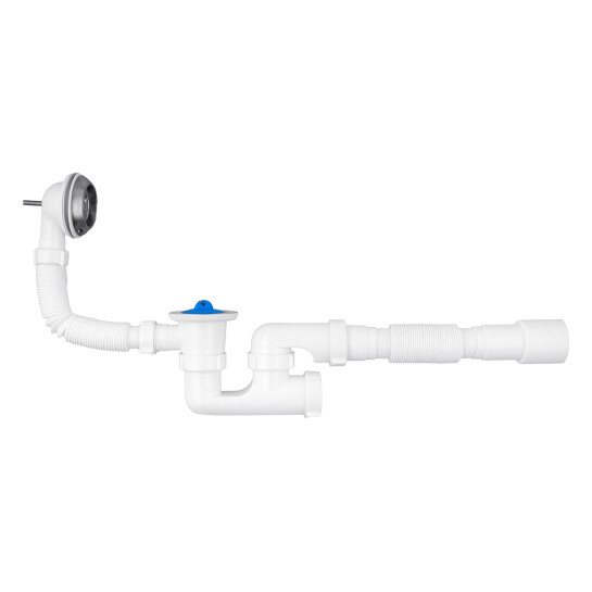 Сифони для ван та душових піддонів Сифон для ванни Agua BS03 1 1/2"х40/50 мм з переливом та ревізією 