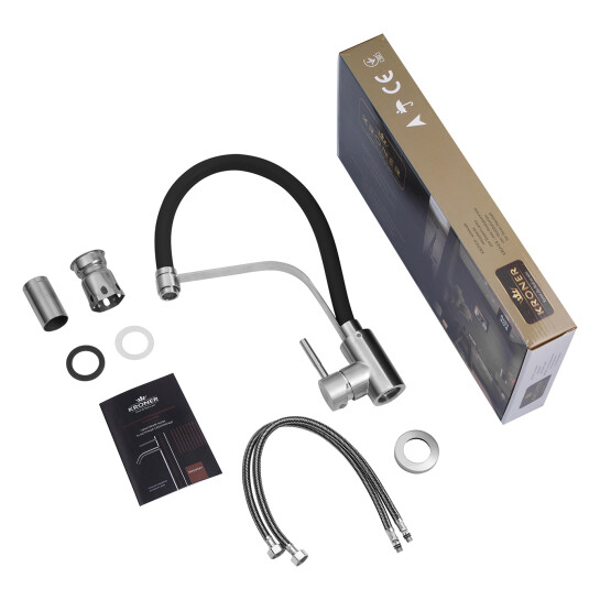 Додаткове фото - Змішувач для кухні Kroner KRP Edelstahl Klassisch - ESG03593BLK