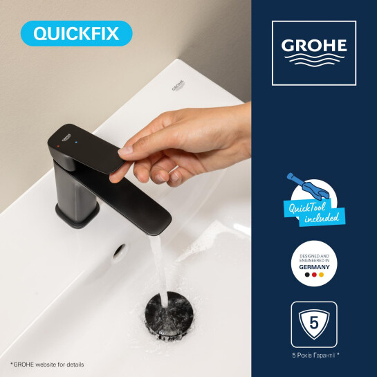 Додаткове фото - Змішувач для раковини Grohe QuickFix Dice ES S-Size 1018612430 з донним клапаном