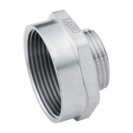 Переходи латунні Перехідник Karro 1/2"х3/8" ВЗ нікельований KR-3117