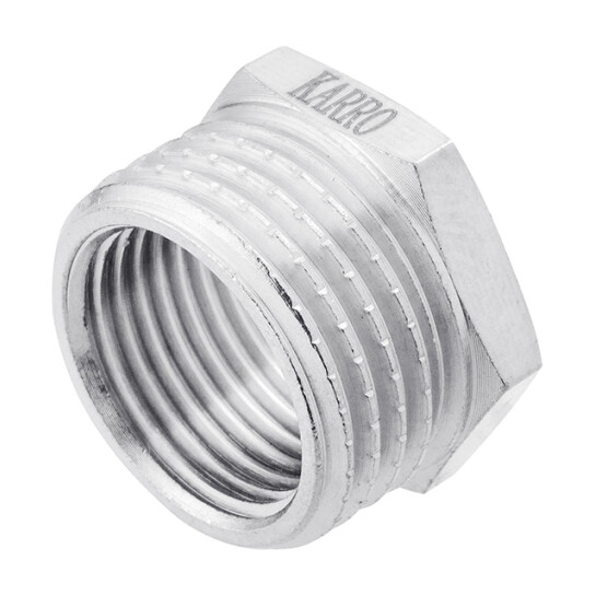 Футорки латунні Футорка Karro 1/2"х3/8" ЗВ нікельована KR-3115