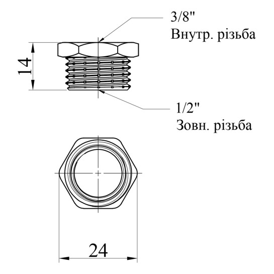 Додаткове фото - Футорка Karro 1/2"х3/8" ЗВ нікельована KR-3115