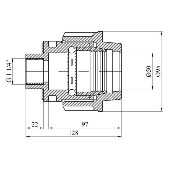 Додаткове фото - Муфта ПЕ SantehPlast 50х1 1/4" РВ
