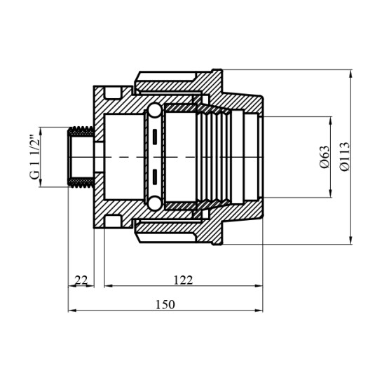 Додаткове фото - Муфта ПЕ STR 63х1 1/2" РЗ