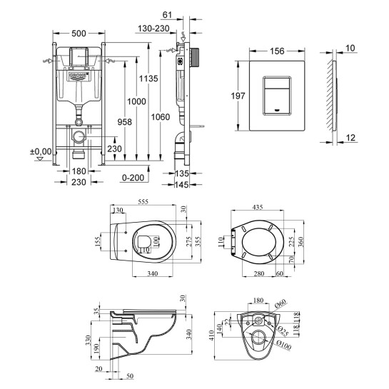 Додаткове фото - Комплект унітаза з інсталяцією 4 в 1 Grohe Solido Even UA38971966A