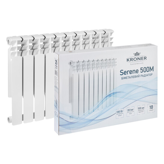 Додаткове фото - Секціі біметалевого радіатора Kroner Serene 500М 500х80х96 мм