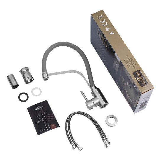 Додаткове фото - Змішувач для кухні Kroner KRP Edelstahl Klassisch - ESG03593GRA