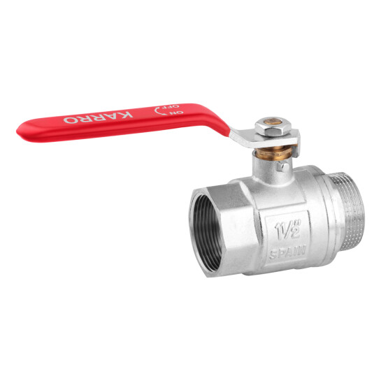 Додаткове фото - Кран кульовий Karro "Standart+" 1 1/2" ВЗ PN40 ручка, нікельований