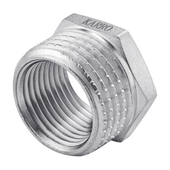 Футорки латунні Футорка Karro 1"х1/2" ЗВ нікельована KR-3115