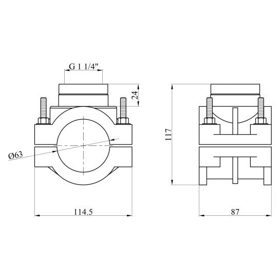 Додаткове фото - Врізка ПЕ STR 63х1 1/4"