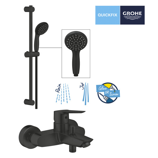 Додаткове фото - Змішувач для ванни Grohe QuickFix Start Black UA30330702