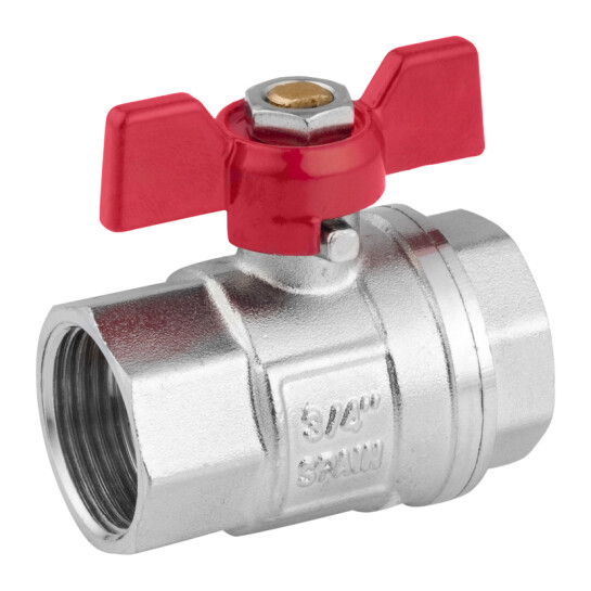 Додаткове фото - Кран кульовий Karro "Standart+" 3/4" ВВ PN40 метелик, нікельований