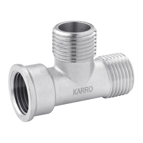 Трійники латунні Трійник Karro 1/2" ЗЗВ нікельований KR-3213