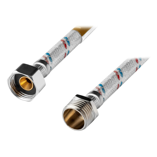 Додаткове фото - Гнучка підводка для підключення води Kroner KRM 1/2" ВЗ 120 см в нейлоновому обплетенні покритому ПВХ