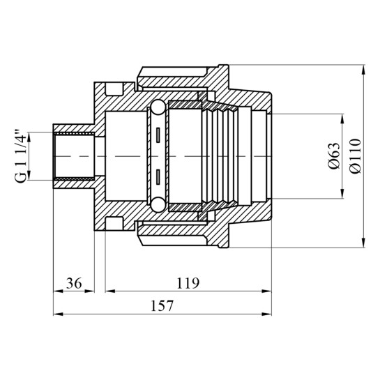 Додаткове фото - Муфта ПЕ SantehPlast 63х1 1/4" РВ