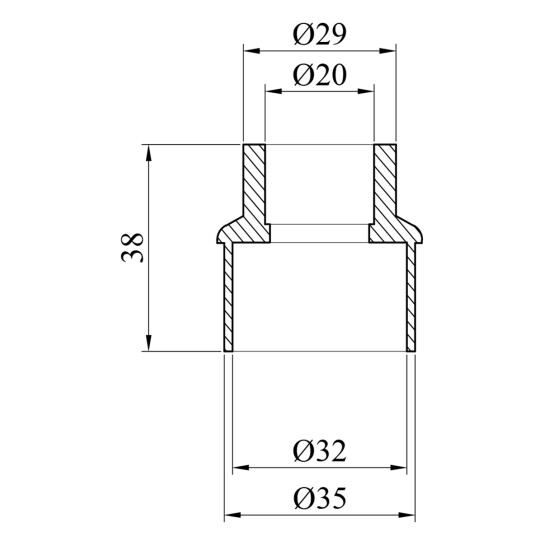 Додаткове фото - Муфта перехідна PPR GrandiTherm 32х20 мм ВЗ