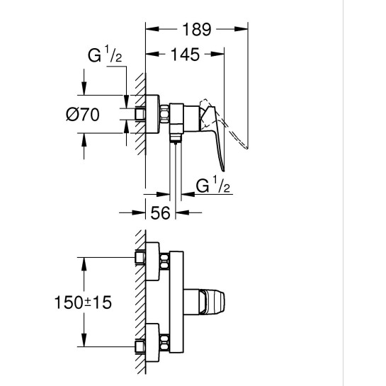 Додаткове фото - Змішувач для душу Grohe QuickFix Dice 1018740000